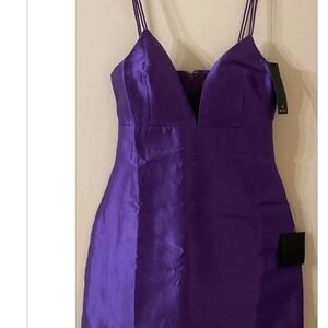 Lulu's Purple Satin Mini Dress